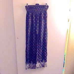 Boho elastic band wide leg tall long 35 inseam